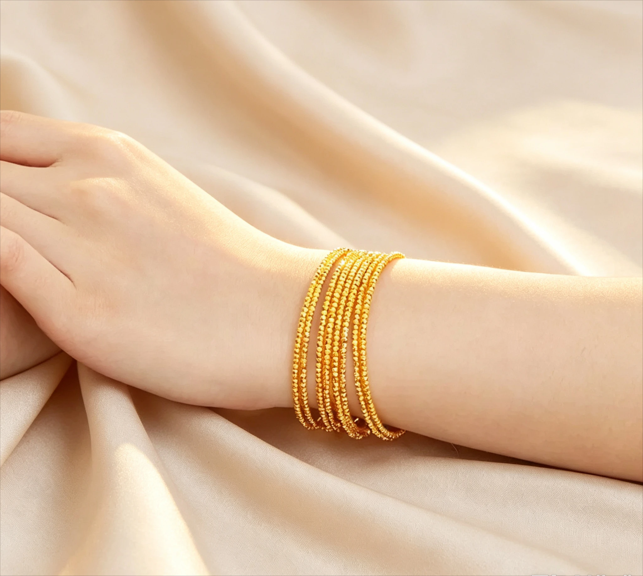 9999 real gold sparkling poppy beads three-circle 9999 bracelet plain circle memory openbracelet birthday gift