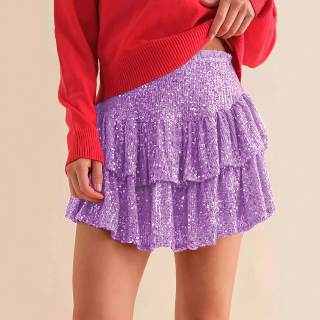 

Сексуальная короткая юбка с модной вышивкой бисером, однотонная, плиссированная, женские повседневные брюки, милый стиль, длина до колена, свободный крой на талии