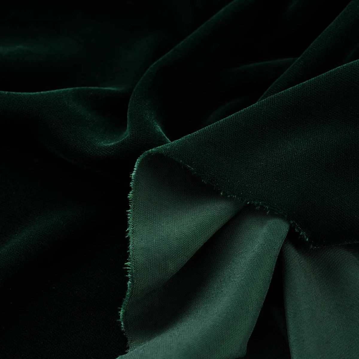Dark Green Retro Woven Velvet Fabric - Soft Non-Stretch Korean Velour for Dresses, Decor & DIY
