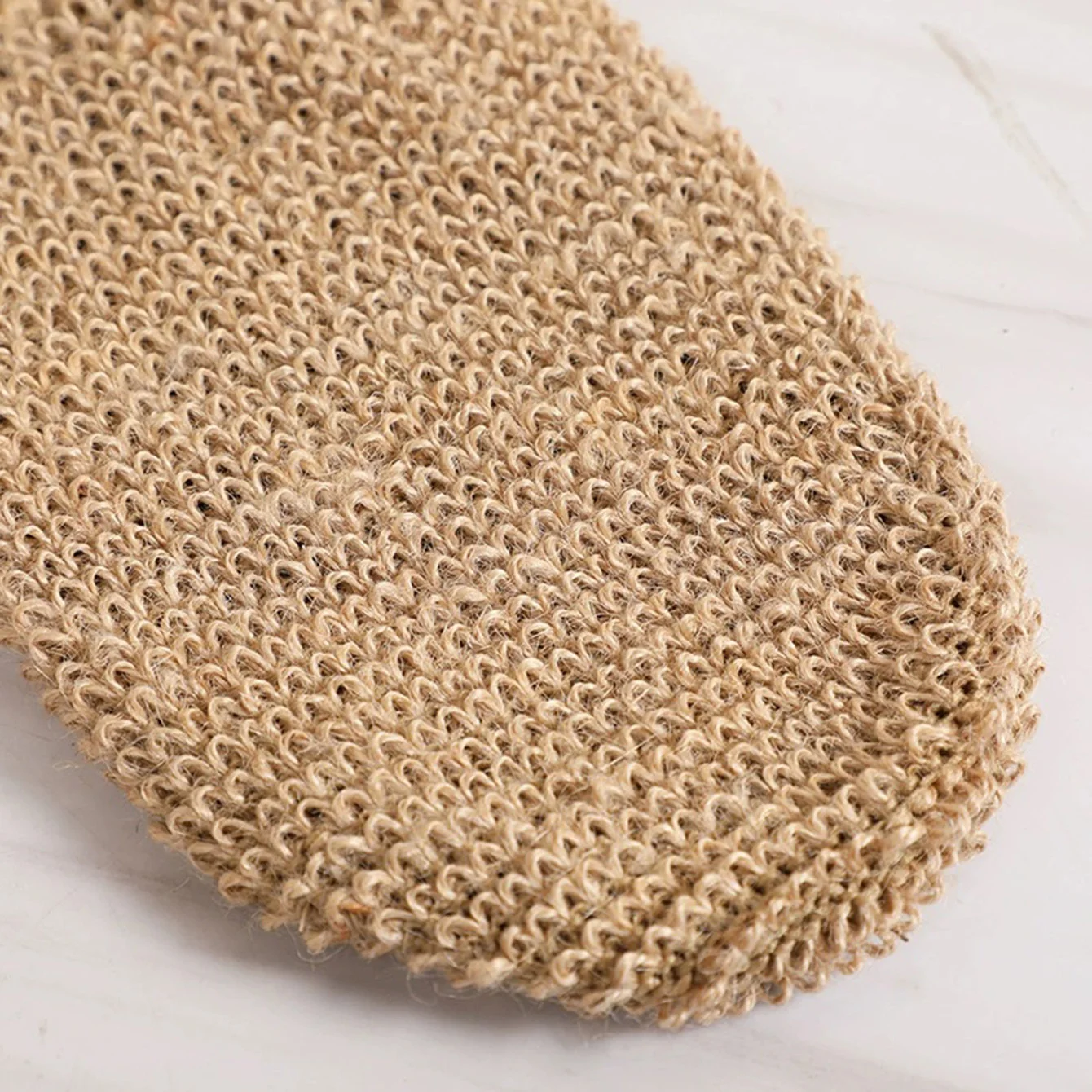 قفاز حمام مقشر، قطعة واحدة من الكتان القنب الطبيعي خيارات الملمس الصلب والناعم قفاز فرك للتنظيف العميق للجسم #5