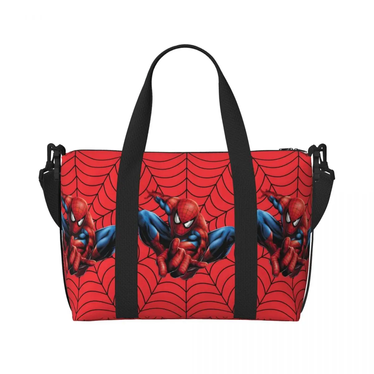 

Custom Spiderman Cartoon Printing Tote Bag Women Large Capacity Cobweb Beach Gym Shoulder Travel Bag
