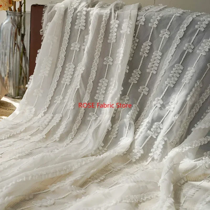 

Шифоновая ткань с цветочной вышивкой в полоску для платья, одежды, юбки для блузки, весеннего платья, платья для отпуска, танцевального платья