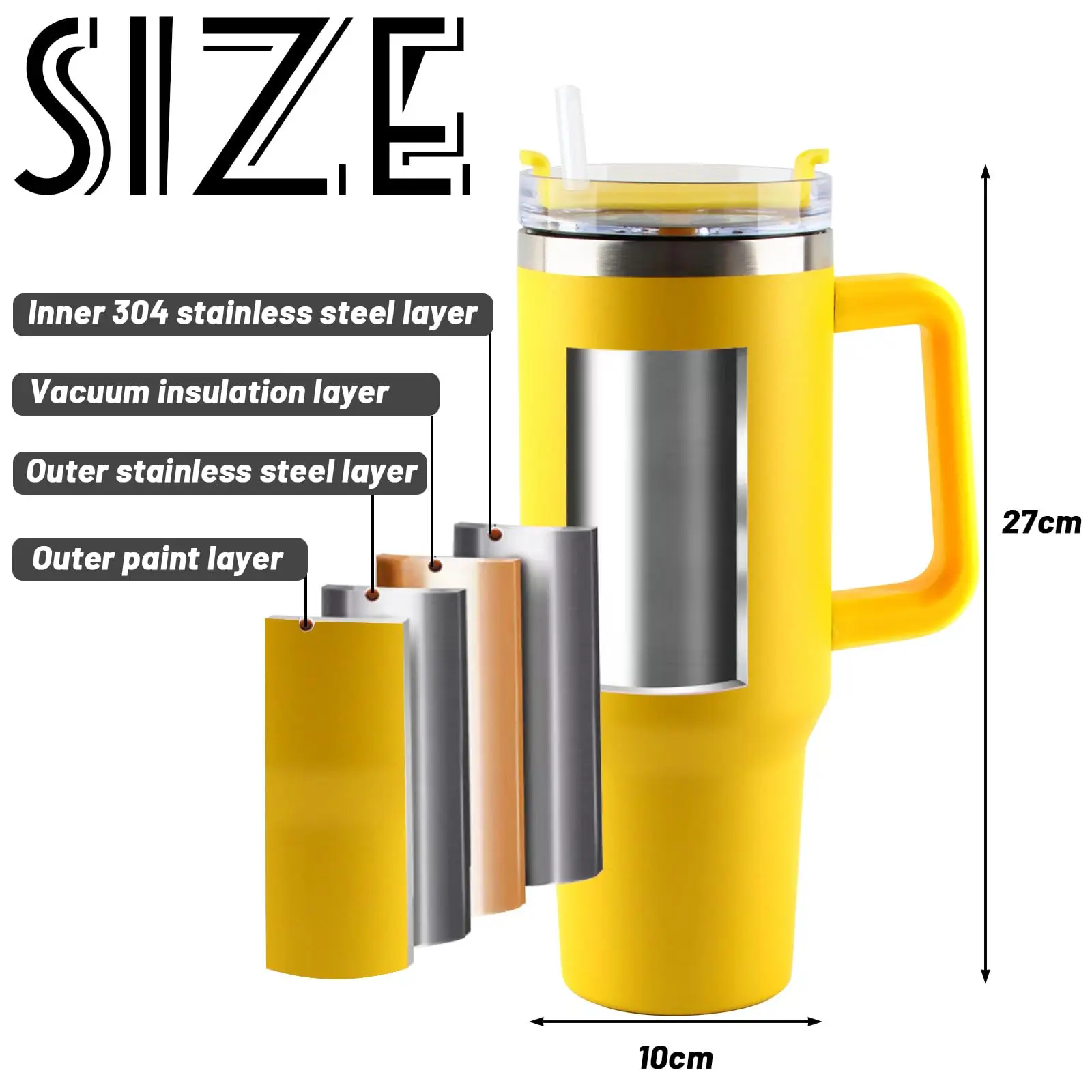 

Супербольшая вакуумная термобутылка из нержавеющей стали на 1200 мл/40 унций, пищевая, для любителей напитков