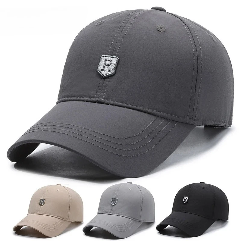 

Lightweight Breathable Qui Dry Outdoor Baseball Cap Men's Summer New Sle Large Head Hat Fashion Letter Male Sun Visors