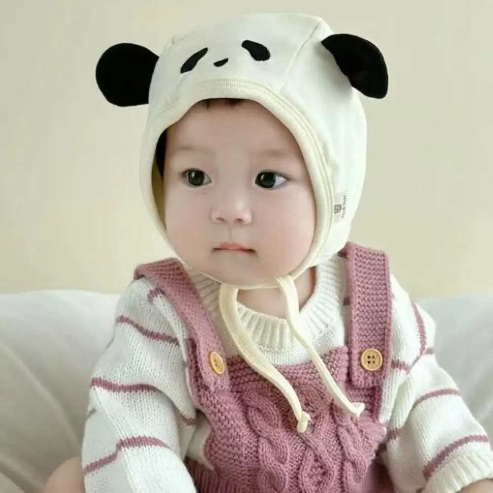 

Korean Cute Baby Fetal Cap Animals Polka Dot Newborn Beanie Hat Windproof Tie Strap Infant Bonnet Hat Toddler