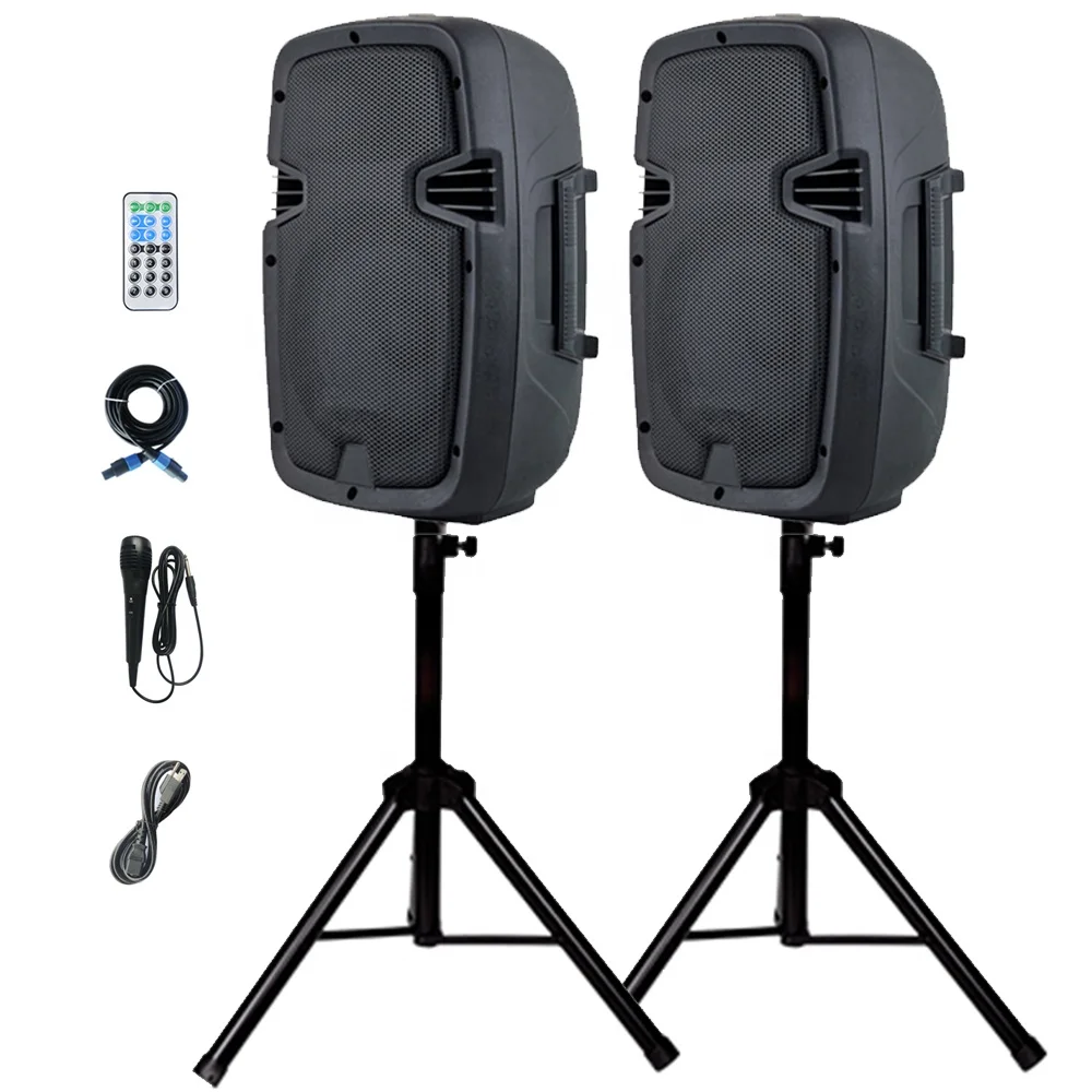 Sistema de Altavoces PA de 800W, 2 Vías, 2x 8'', Audio Profesional, BT TWS, Altavoz para Fiestas, Activo+Pasivo, Juego de 2 Soportes/Micrófono, Bocina