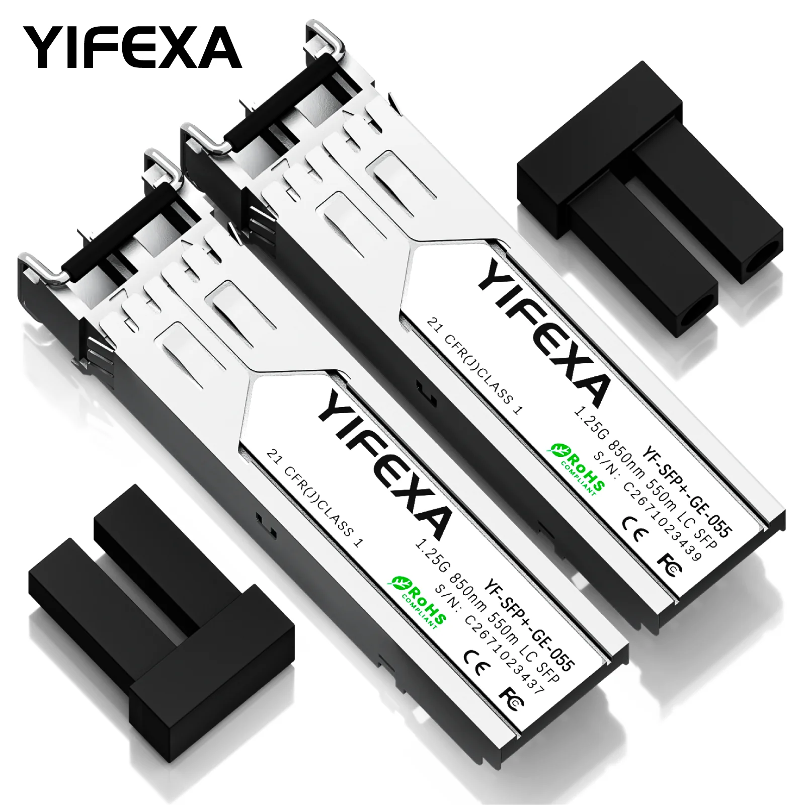 YIFEXA 1.25G SX SFP Transceiver Module LC 850nm Duplex 550M 1000BASE Multi-Mode Cisco,TP-Link,Mikrotik,Ubiquiti Ethernet Switch