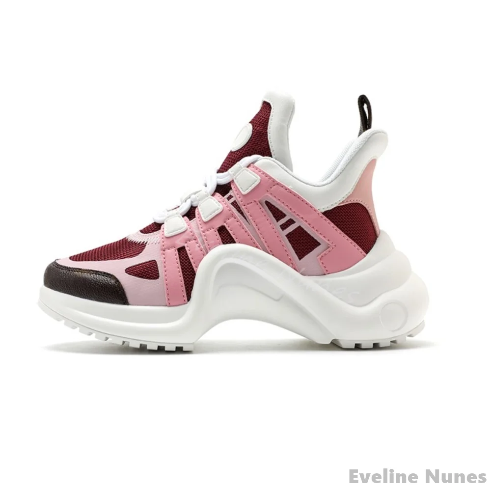 Zapatillas de deporte de malla transpirable para mujer, zapatos deportivos con punta redonda y correa cruzada, para correr, informales, para papá, otoño 2024