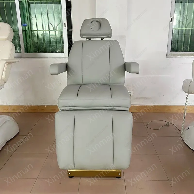 Hot Salon Furniture Grey Gold Eyelash Extension Bed Multi Motor Facial Spa Table Luxury Massage Table Home Direct Sale
