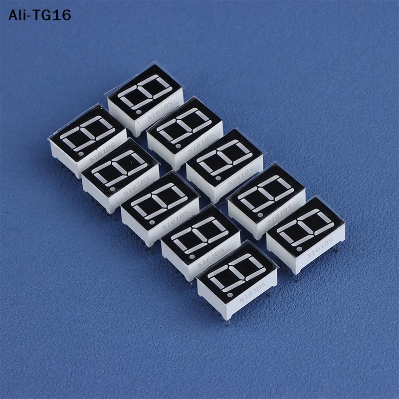 【Ty6】】10 Peças Tubo Digital Anodo Comum/Cátodo Comum 0,56 Polegadas 10 Pinos 5161AS 5161BS 1 Dígito 7 Segmentos Display Digital LED Vermelho Digitron