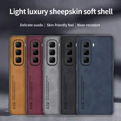 Funda de teléfono delgada mate de piel de oveja de lujo para INFINIX Hot 50 Pro funda trasera de cuero suave a prueba de golpes para INFINIX Hot50i