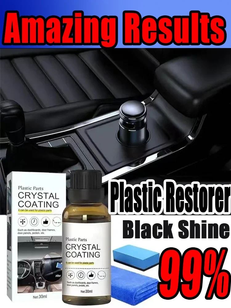 Car Plastic Restorer Coating Agent Auto Rubber Exterior Repair Clean Refresh Restoration Agent Black Shine Seal Brighten