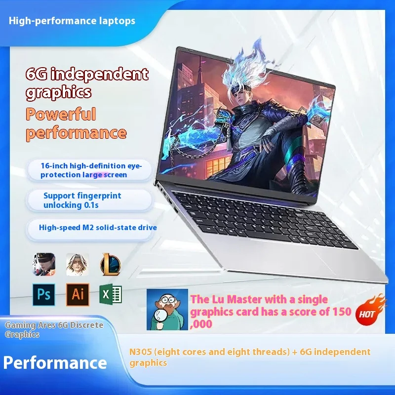 

SZBOX15.6 Inch IPS Screen Notebook With 6G gGPU Pocket Laptop USB2.0*2 USB3.0*1 Fringerprint Recognition 2.4G/5.0G Wireless Wifi