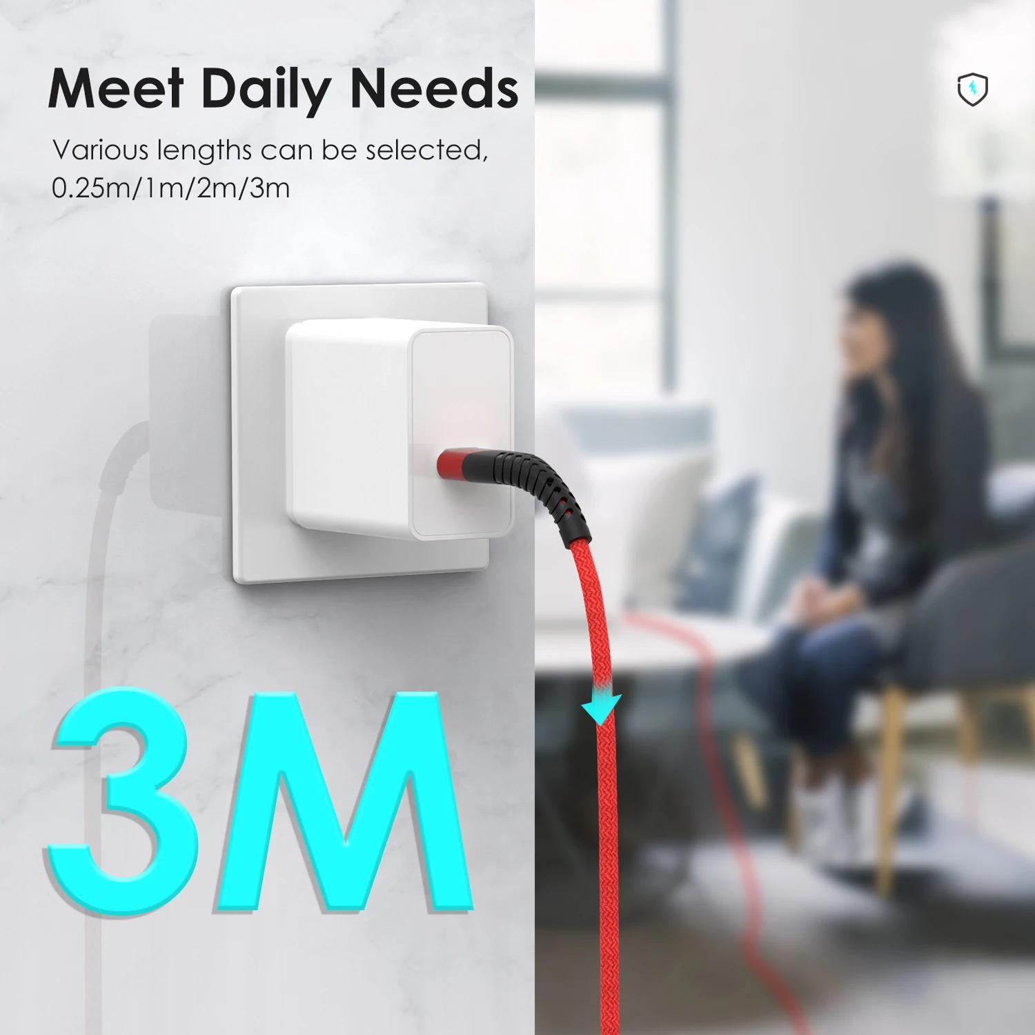 Kabel pengisi daya cepat ponsel iPhone, 3A untuk iPhone 14 13 12 11 Pro Max Xs X XR 6 6s 7 8 Plus iPad Mini, kabel Data 3m