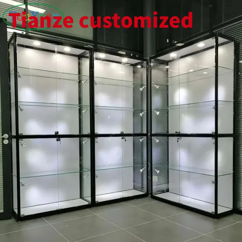 

(customized)counter metal frame display showcase 70inch smoke shop fullglass display cabinet