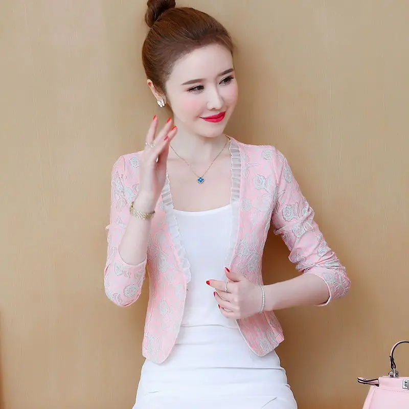 

New Summer Fashion Women Lace Solid Solid Hollow Out Knitwear Blouse Female Sweater Cardigan Open Stitch Jackets Shawls G468