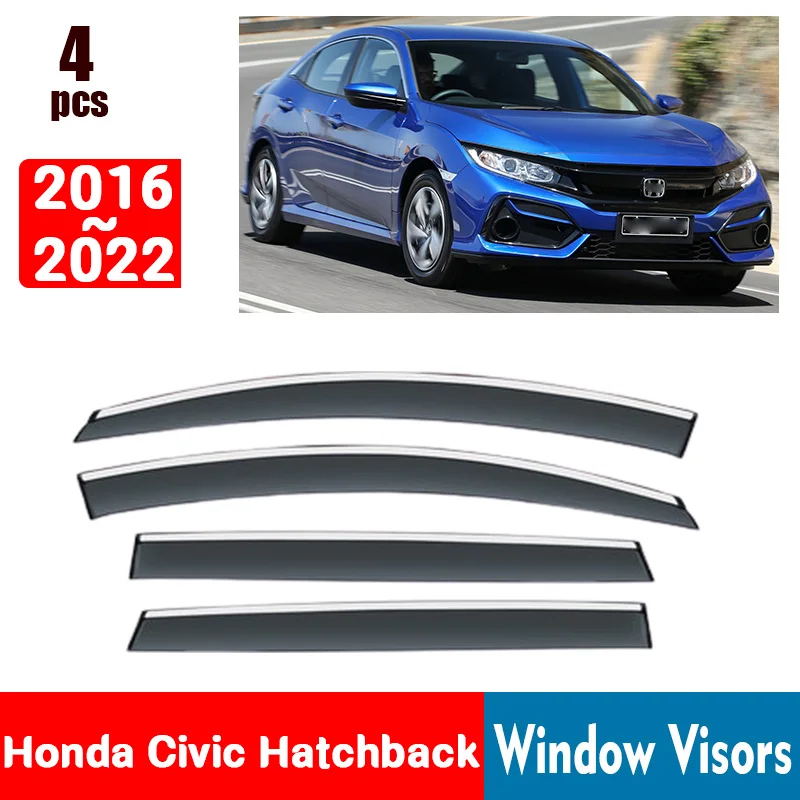 

FOR Honda Civic Hatchback 2016-2022 Window Visors Rain Guard Windows Rain Cover Deflector Awning Shield Vent Guard Shade Cover