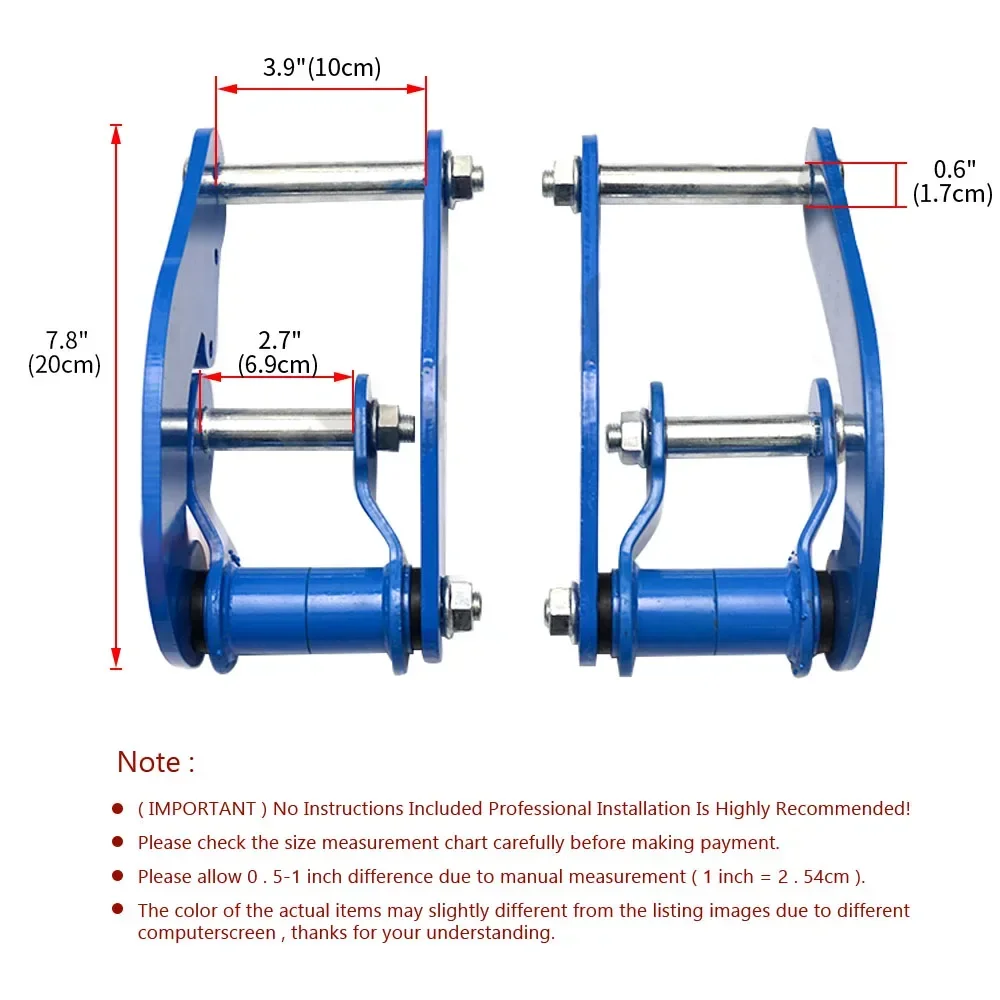 

Fit For Toyota Hilux REVO 2015+ 2pcs Comfort Double Shackle Suspension Leaf Spring Rear Comfort Double G-Shackles
