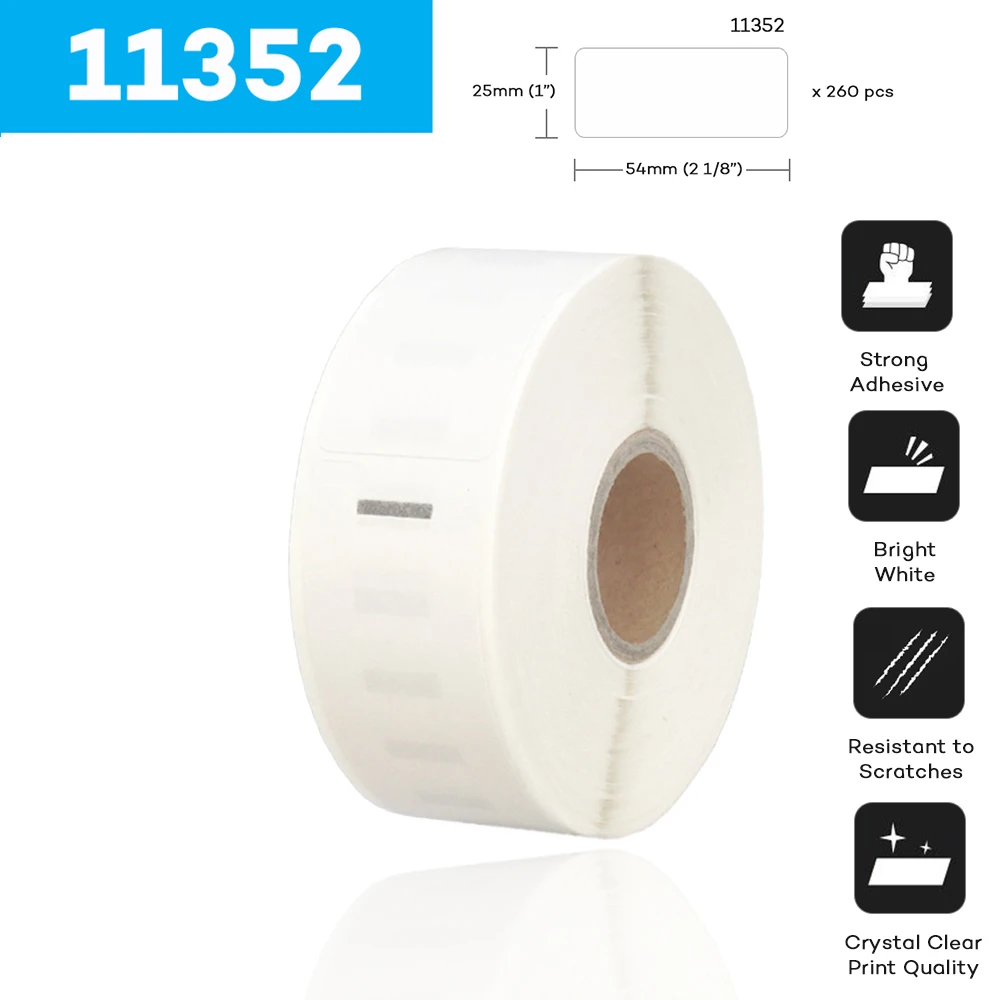 Etiqueta de papel térmico LW para Dymo LabelWriter 450 Turbo, Compatible con 11352, 11353, 11354, 11355, 450, varios tamaños