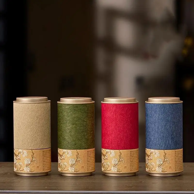 Flower Pattern Empty Tea Tin Can Airtight Sealed Jar Spice Container for Household Storage and Festival Gift Packaging Box