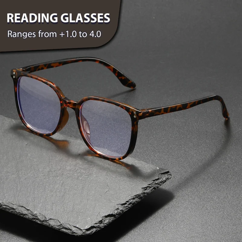 قطعة واحدة من نظارات القراءة العصرية بإطار كبير، متوفرة بألوان متعددة لكل من الرجال والنساء