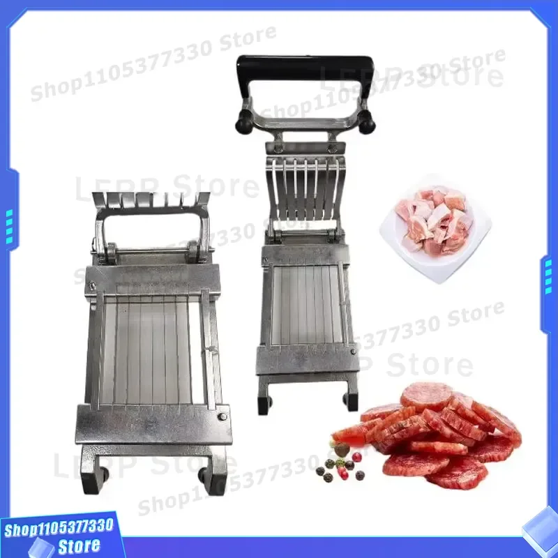 Manual Meat Cutter for Fried Chicken Sausage Cube Restaurant Kitchen Tool Heavy Duty Stainless Steel Handheld Chopper Device