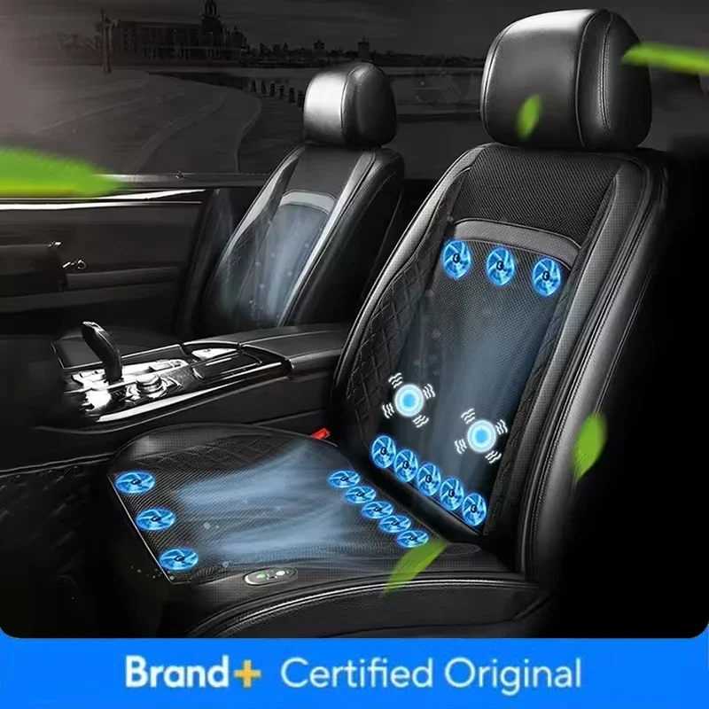 

16Fans 12V 3D Spacer Car Summer Cool Air Seat Cushion With Fast Blowing Ventilation Auto Single Seat Cooling Massage Pad