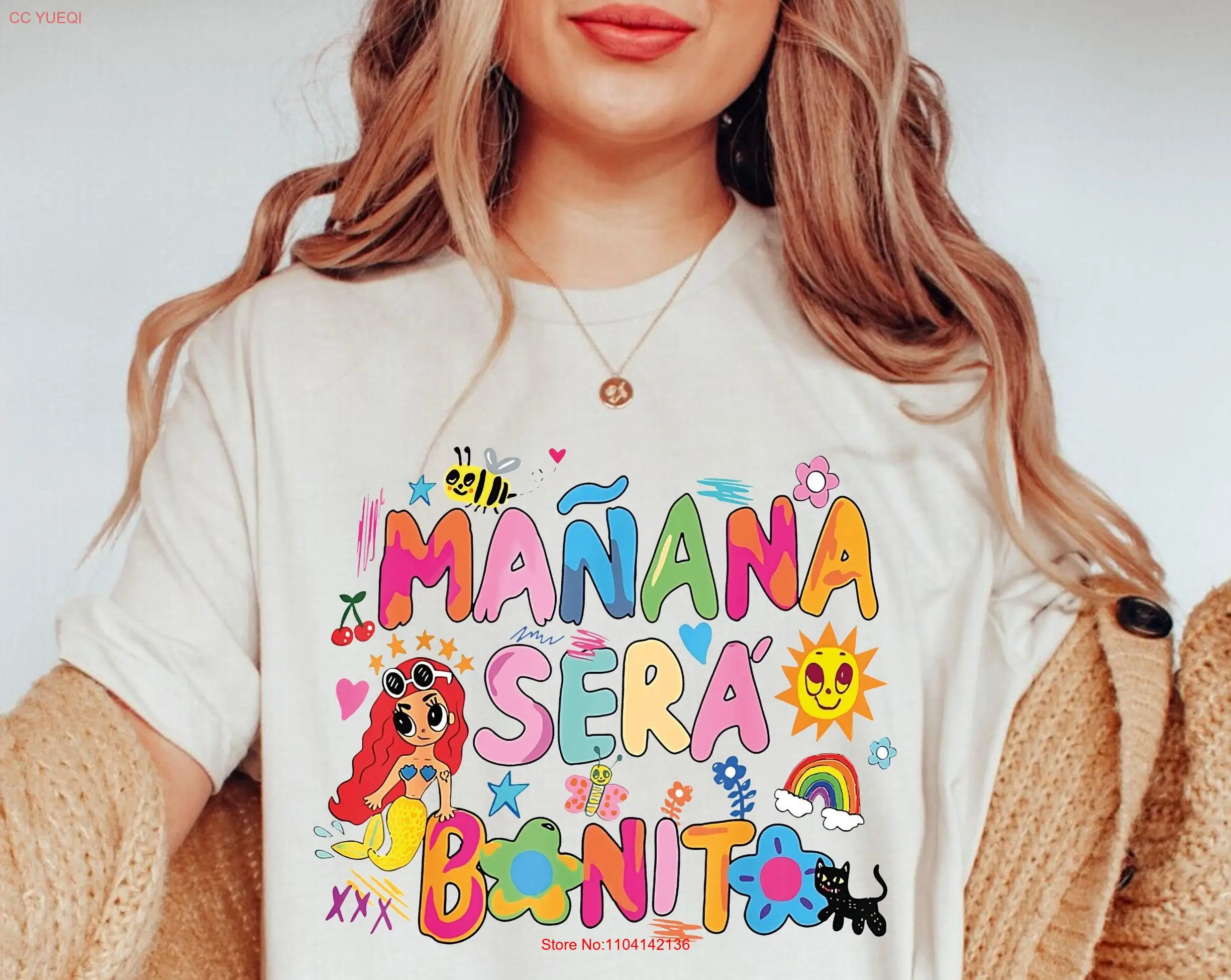 تي شيرت Mañana Barat Bonito تي شيرت SweaT Karol G ألبوم Manana Sera المضحك لطيف للتخرج الجامعي بأكمام طويلة أو قصيرة