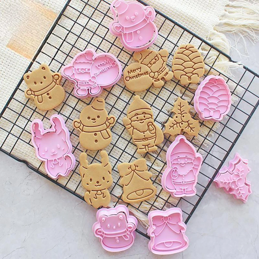 

Santa Claus Reindeer Cookie Mold DIY Bakery Tools and Accessories Cookie Stamp