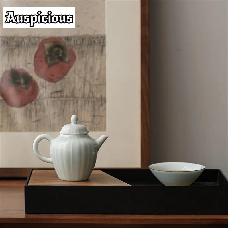 110ml Jade Porcelain Teapots Small Xishi Ceramic Tea Pot White Porcelain Teakettle With Handle Teaset Home Decoration Accessorie