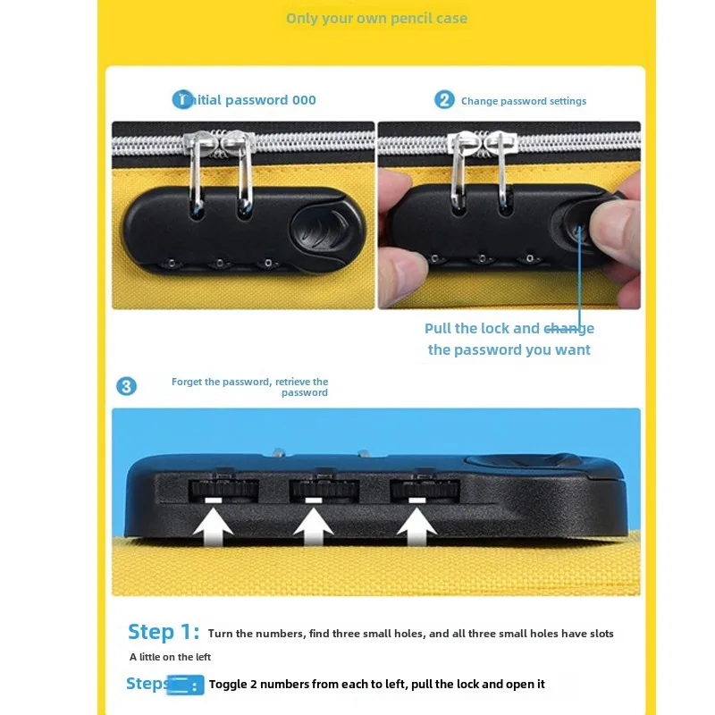 Pikachu Federmäppchen Cartoon 3D Jungen Briefpapier Neue Stiftaufbewahrungstasche 4-lagig Große Kapazität Zahlenschloss Stiftetui Bleistiftbox