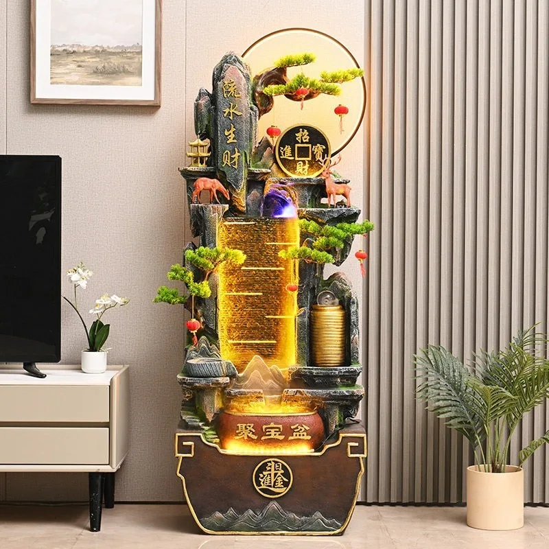 Rockery Flowing Water Fountain Living Room Lucky Office Circulating Water Decoration Landscape Flowing Water Lucky Feng Shui Flo