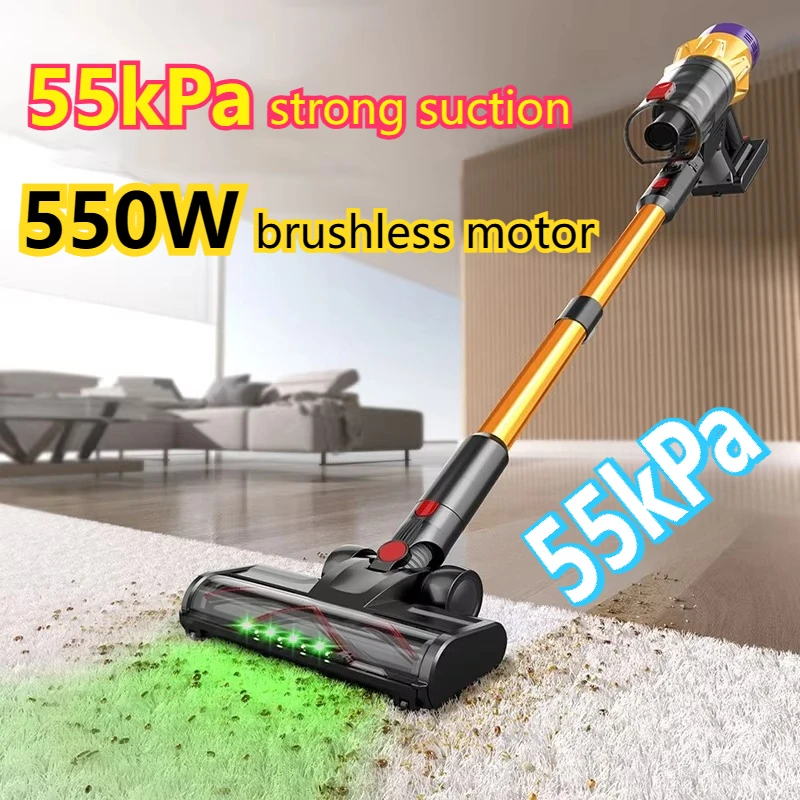 مكنسة كهربائية لاسلكية محمولة باليد IDEACH V18 550W 55kPa، شاشة لمس ذكية، 3 أوضاع طاقة، بطارية قابلة للإزالة، مكنسة كهربائية للمنزل