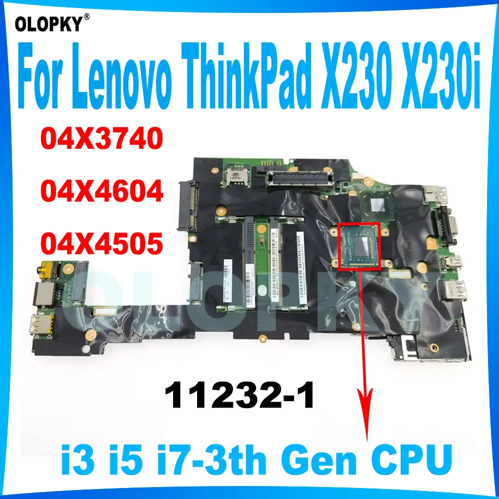 

LDB-2 MB 11232-1 для Lenovo ThinkPad X230 X230i Материнская плата для ноутбука с процессором i3 i5 i7 Fru: 04X3740 04X4604 04X4505 DDR3 протестирована