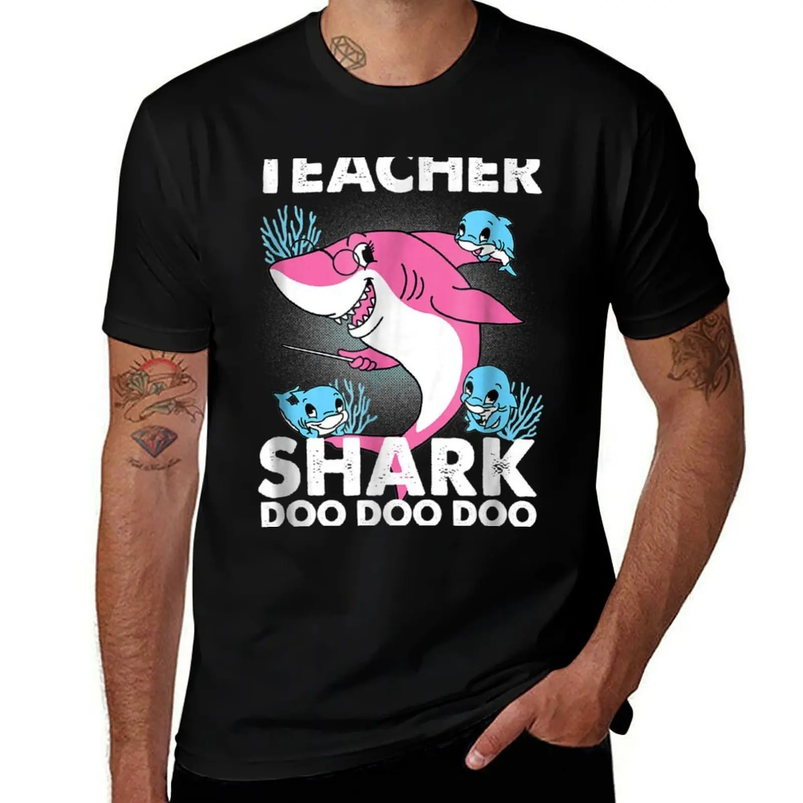 

Teacher Shark Doo Doo Doo Tee Gift For Teachers T-Shirt clothes summer shirt sublime quick-drying mens graphic t-shirts