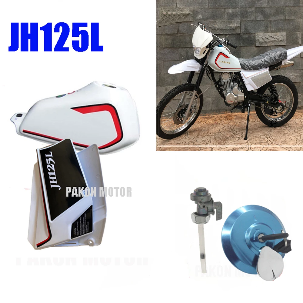 

Motorcycle Tank With Cap/Fuel Cock/Side Covers for Honda Jialing Lifan Dirtbike JH125L ZS125GY XL125 JH 150L Red/Black Gas Tank
