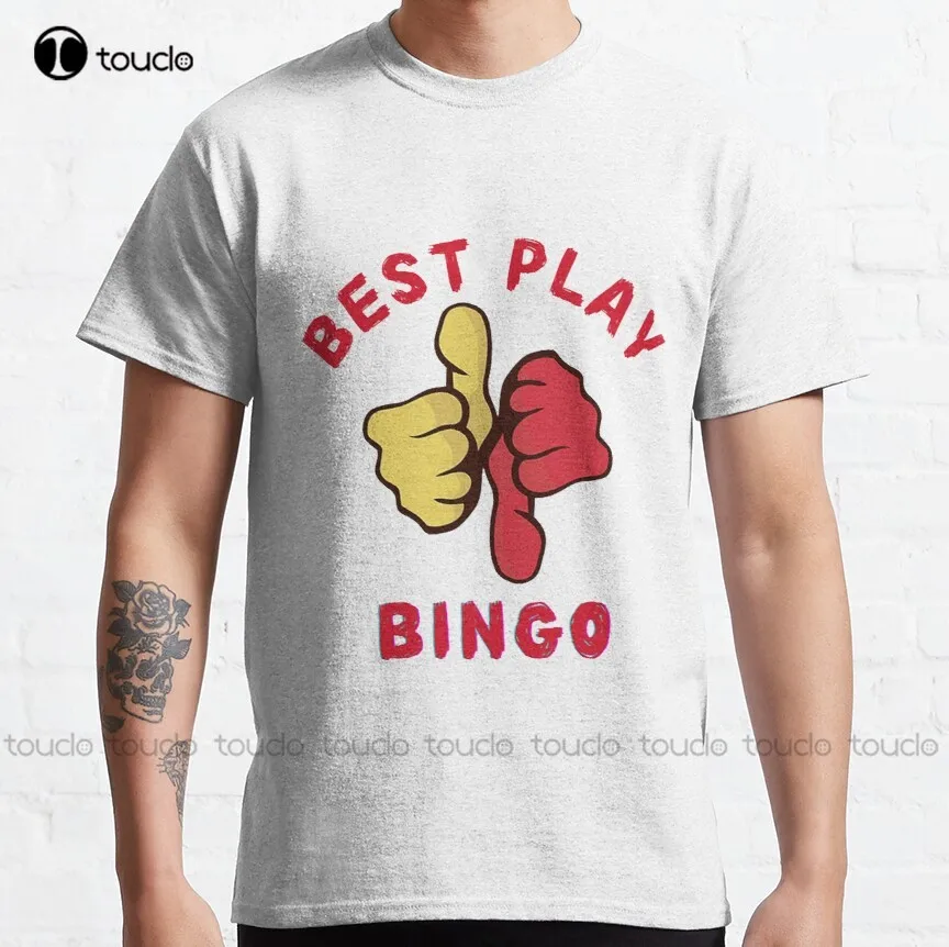 Best Play Bingo Classic T-Shirt Mens Funny Tee Shirts Custom Aldult Teen Unisex Digital Printing Tee Shirt Fashion Funny New