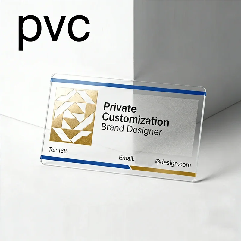 Transparent PVC Custom Business Cards Color Printing Foil Stamped Matte  Personalized Custom Visiting Card Printing Service