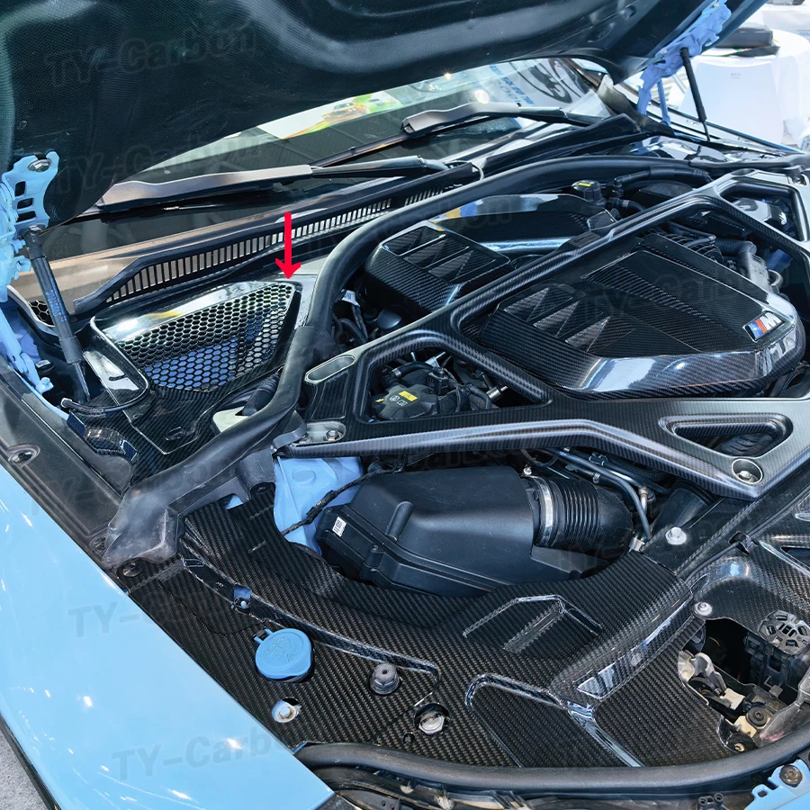 

Dry Carbon Fiber Engine Bay Cowls Grid Covers Carbon Fiber Top Corner Panels For BMW G87 M2 G80 G81 M3 G82 M4 2022+