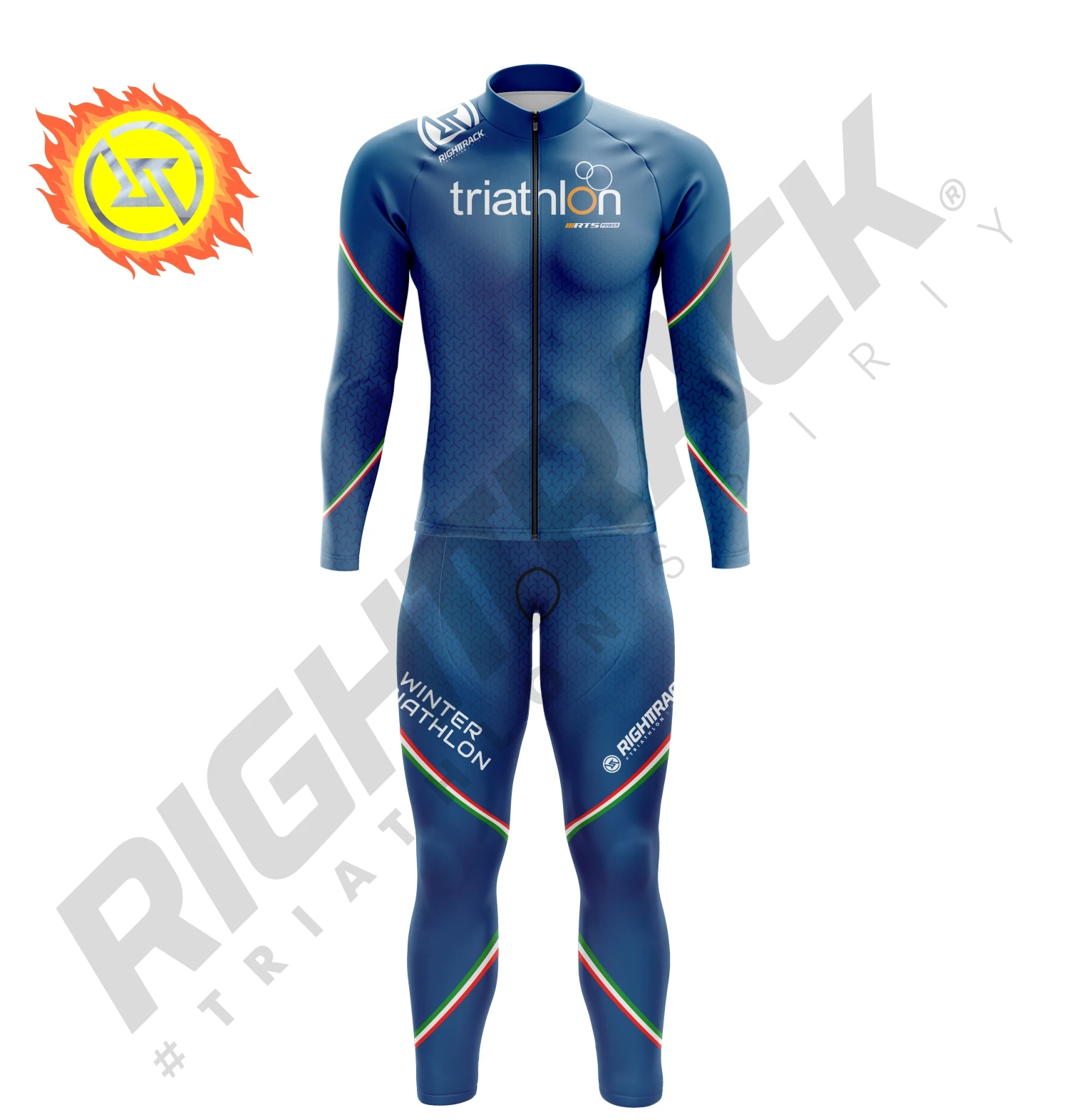 New Winter Triathlon Trisuit Thermal Fleece Long Sleeve Skinsuit Skiing Cycling Running Skating RIGHTTRACK Sports Apparel