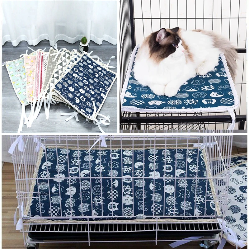 Cat Nest Summer Mat Canvas Double-sided Mat  Fixed Cat Nest Cage Cat Sleeping Mat Four Seasons Universal Pet Dog Mat Supplies