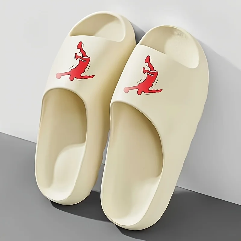 Herren-Hausschuhe für Innen- und Außenbereich, Leichte Rutschfeste Herren-Slides mit Minimalistischem Aufdruck, Lässiger Sportstil – Detail 5