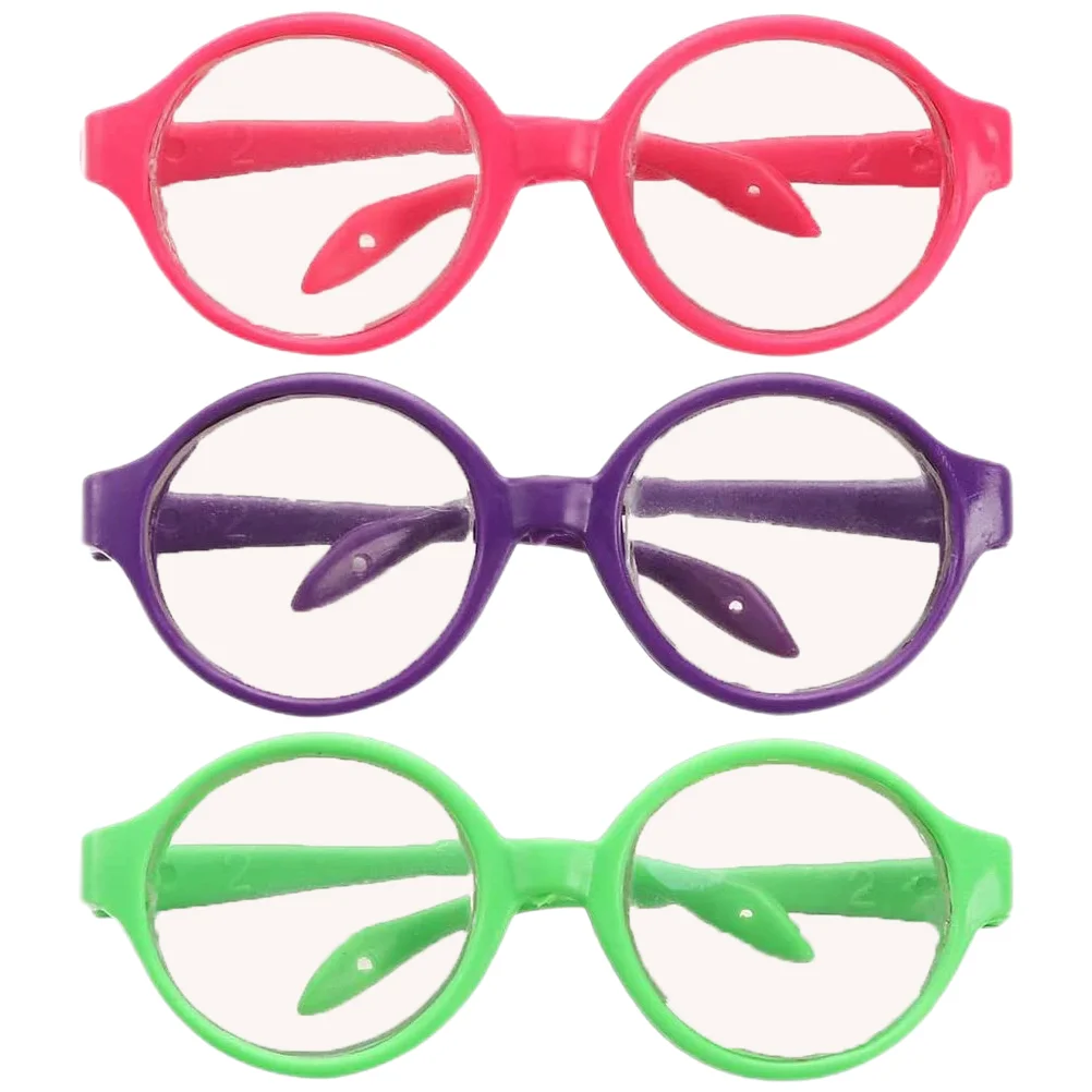 

3 Pcs Glasses Toy Dressing Toys Miniature Up Eyeglasses Baby Plastic Eyewear Accessories