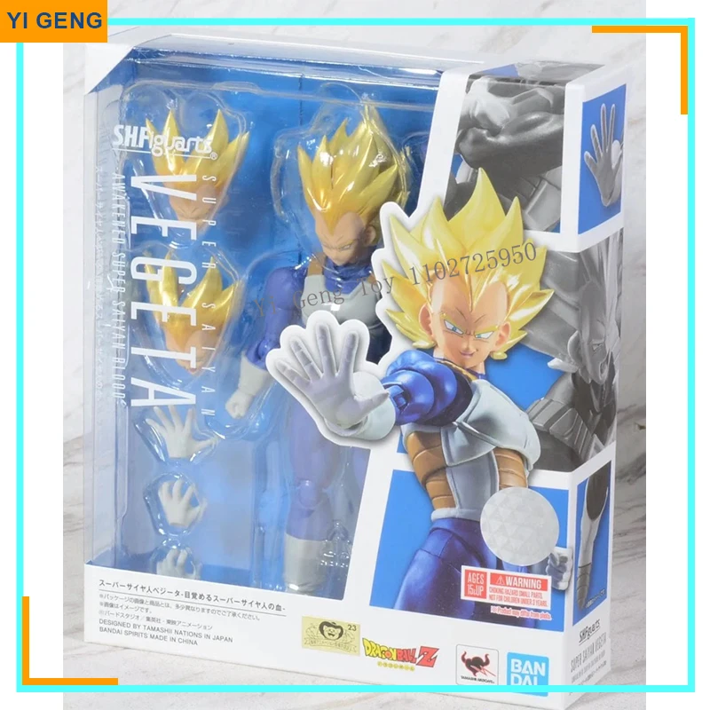 

In Stock Bandai Dragon Ball Shf Vegeta Awakened Super Saiyan Blood Anime Action Figure Doll Collection Model Toy Kid Gifts