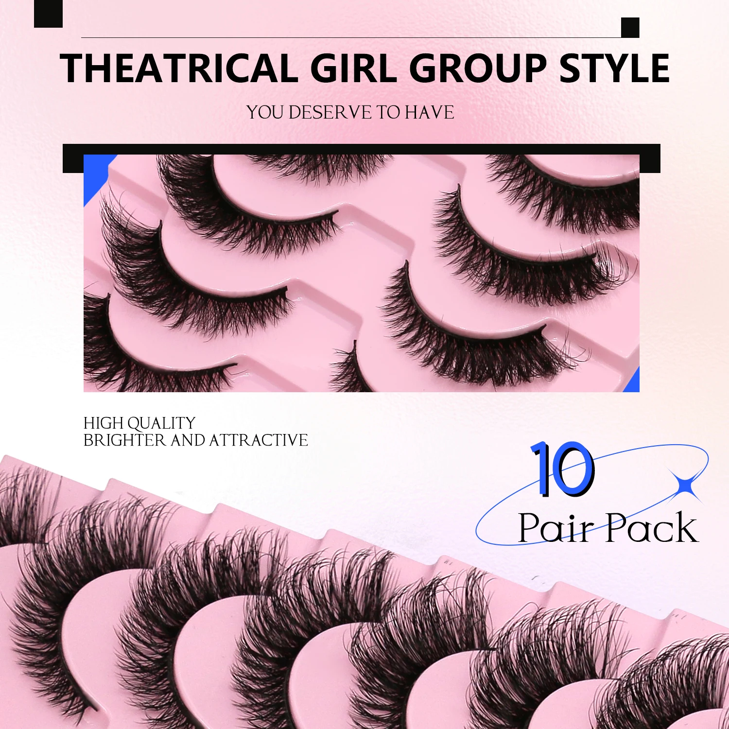 ラスヴィレイつけまつげ ふわふわキャットアイまつげ ナチュラルでボリュームのあるフルストリップまつげ ドラマティックでふわふわなDカールフェイクミンクまつげエクステ