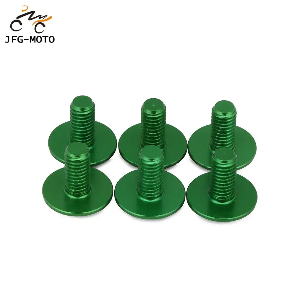 For KAWASAKI KX80 KX85 KX125 KX250 RMZ250 250SB KX250F KX450F KLX450R KLX250 KX KLX Motocycle 6 PCS Green Fork Guard Screw Bolts