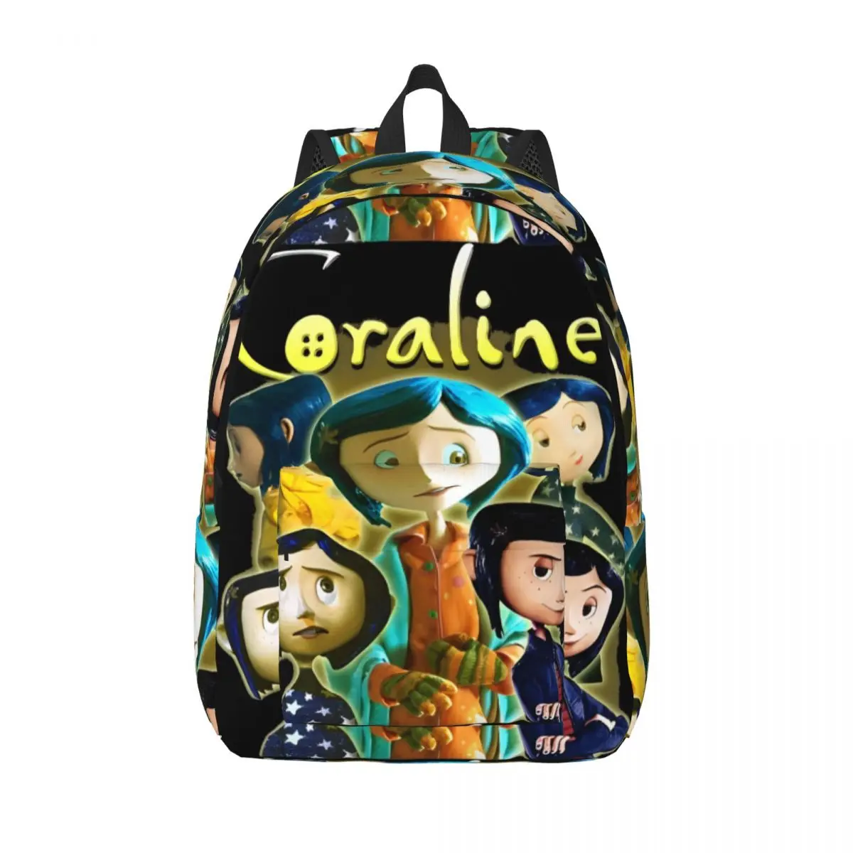 Coralines Cartoon Movies Fashion Backpack Sports Student Hiking Travel Other Mother Daypack for Men Women College Canvas Bags