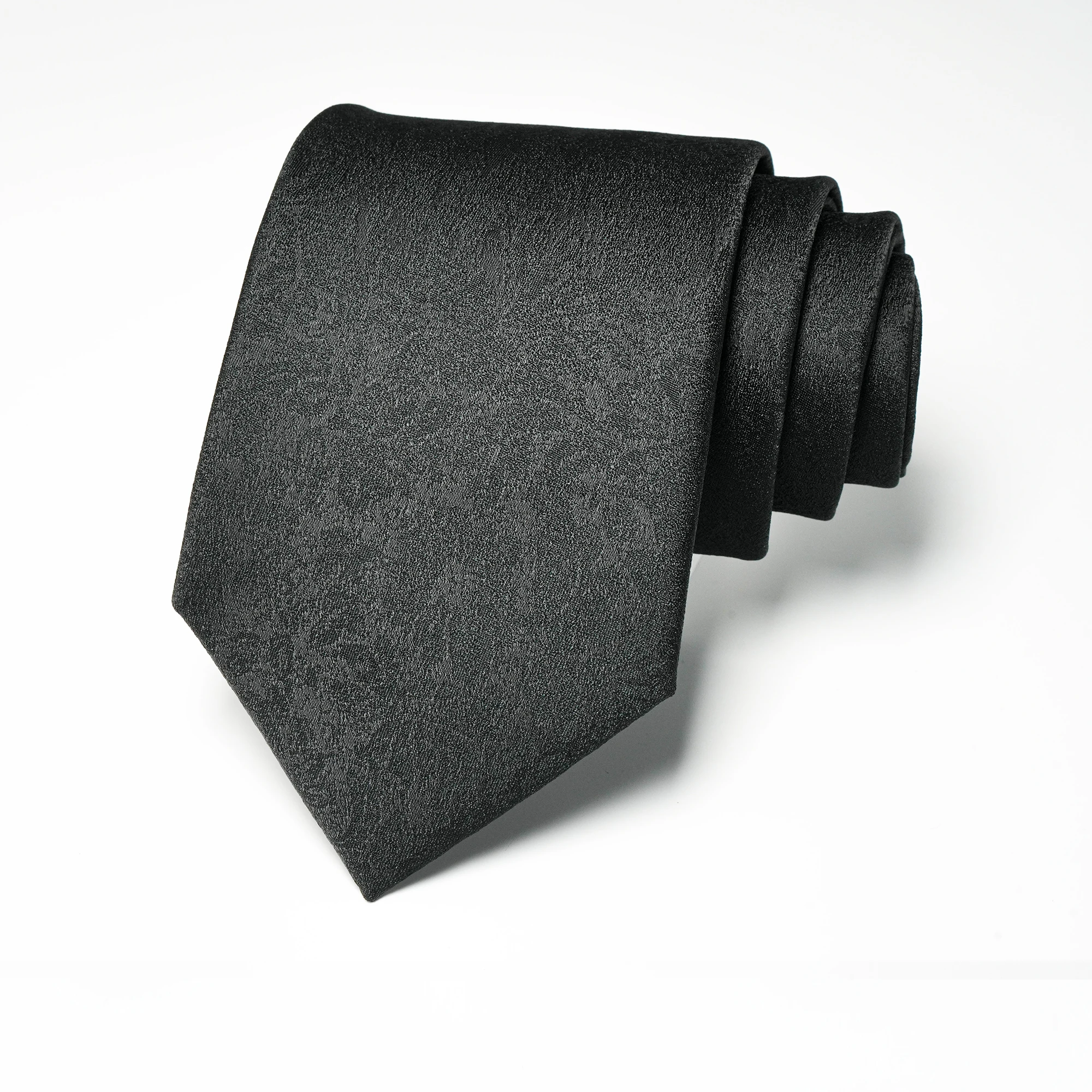 Einfarbige, bestickte Krawatte, 8 cm, Seidenmischung, weich, hochwertig, formell, für Business, Hochzeit, Party, Alltag, für Herren, Gentleman – Detail 13