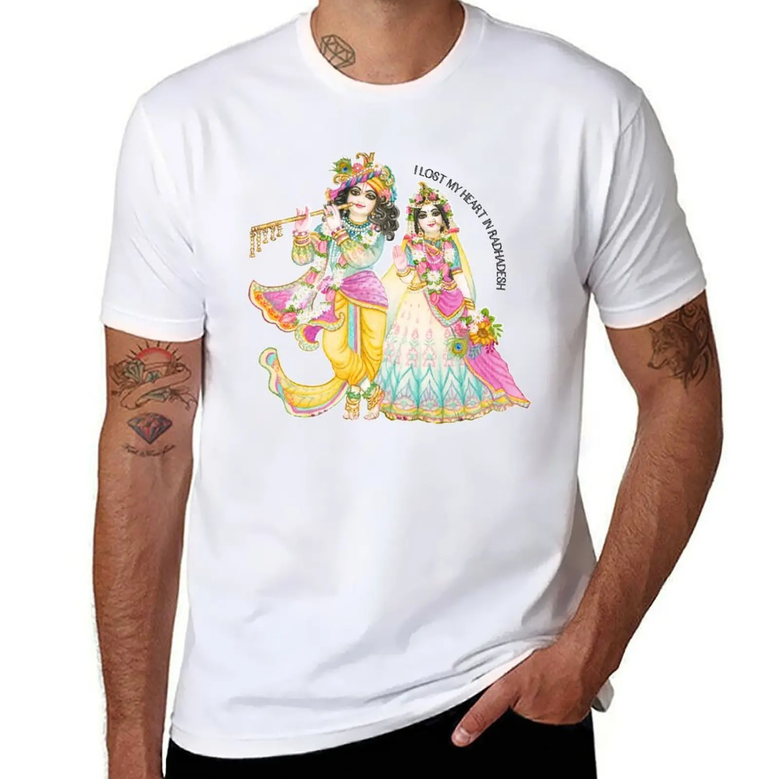 

Sri Sri Radha Gopinatha T-Shirt t shirts for man graphic tees men t shirt cotton 100% T-Shirt