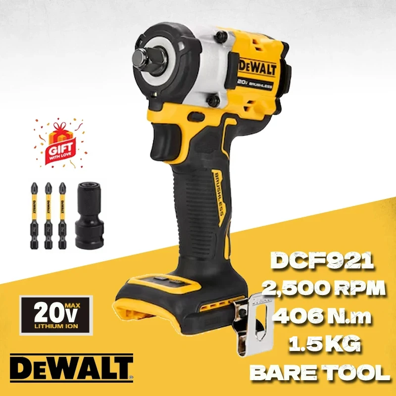 DEWALT DCF921N ATOMIC 20V MAX 1/2 in Cordless Impact Wrench Variable Speed Charging Wrench Bare Tool DCF921